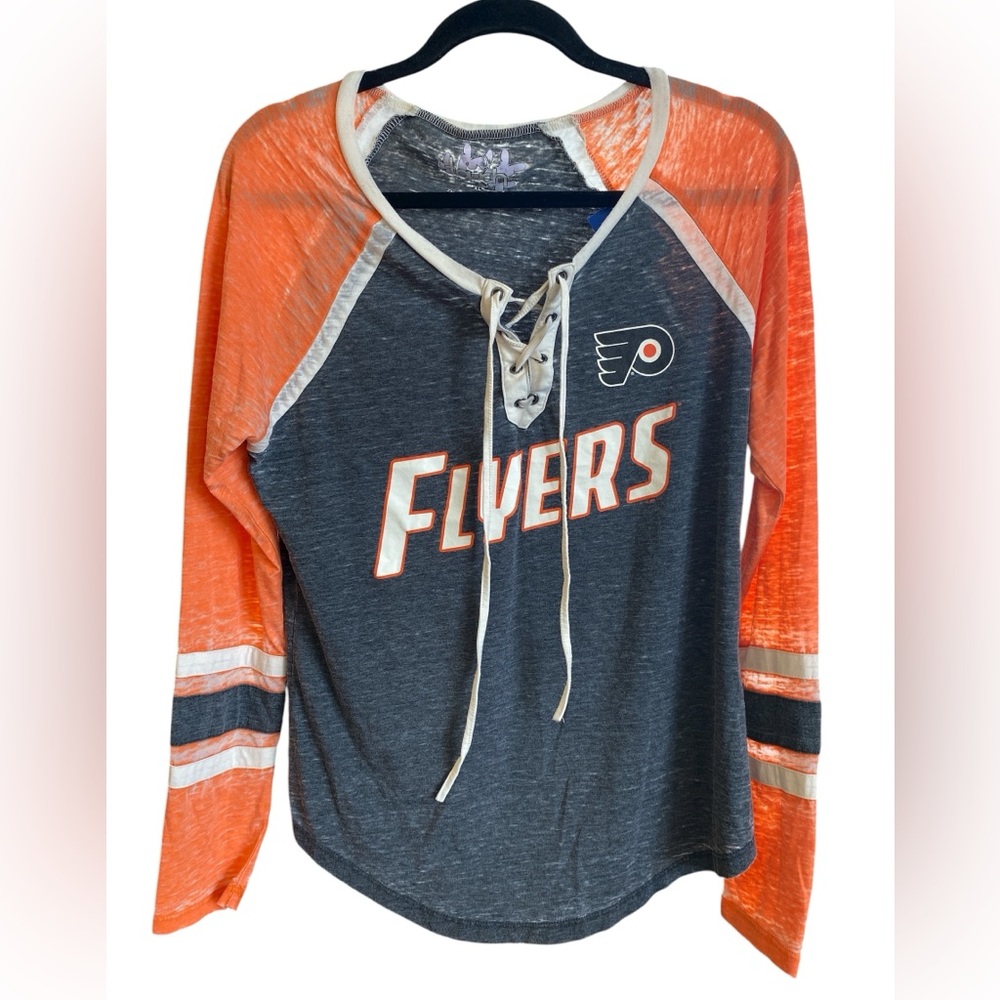 Touch by Alyssa Milano Orange and Gray Flyers Top